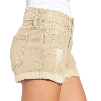 Mode Shorts Kvinder Sommeren Højtaljede Lynlås Jeans Kvinder Kort 2021 Nye Femme Push Up Tynde Slank Elastisk Korte Bukser