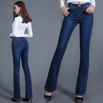 Mode Vintage Jeans til Damer Miniature Klokke Bunde Bukser, Jeans Midrise Bukser Sexet, Street Wear til Kvinder 2021