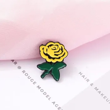 Mode farverige simulering af Kinesiske rose Emalje Mærke Stifter, blomstrende Kinesiske rose Brocher omn Tøj Shirt Badge