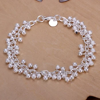 Mode populære produkt Sølv farve Smykker charme kvinder chain perler druer Armbånd gratis forsendelse hot salg sød gave H232
