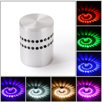 Moderne LED-Væg Lys flerfarvet 3W Aluminium Hule Cylinder Indendørs Hjem Væg Sconce dekorere Belysning AC85-265V