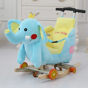 Multi-funktion Træ&bløde dyr Unicorn Elefant Mickey gyngehest Trojan toy gyngestol barnevogn Barn trolley