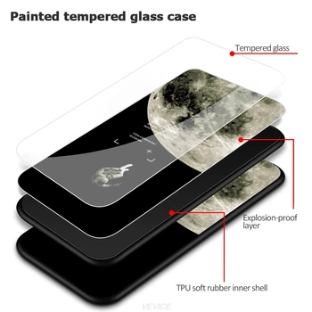 Månen Plads Tilfældet For Samsung Galaxy A52 A32 A72 4G 5G Beskyttende Hærdet Glas Cover Til Samsung Galaxy A42 5G A21 A12 A41 Sag