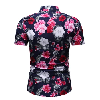 Mænd Hawaii-Skjorte Herre Blomster Strand Sommer Skjorte kortærmet Ferie Casual Tøj Hawaii Skjorte til Mænd Camisa Masculina XXXL