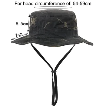 Mænd Kvinder Solcreme Spand Cap Udendørs Fiskeri Boonie Hatte Anti-UV-Panama Hat Vandring Sombrero Hærens Taktiske Camouflage Solhat