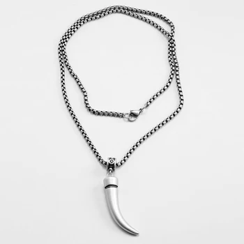 Mænd halskæde i rustfrit stål vintage Halskæde Mand Ox horn type, genoprette gamle måder vedhæng smykker 2020 smykker halskæde