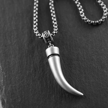 Mænd halskæde i rustfrit stål vintage Halskæde Mand Ox horn type, genoprette gamle måder vedhæng smykker 2020 smykker halskæde