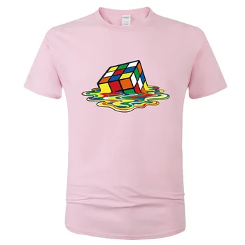 Mænds 2021 nye mode print Rubiks Terning casual T-shirt, drenge og piger personlighed T-shirt sjov kortærmet T-shirt tøj
