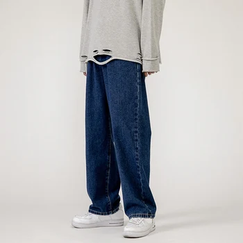 Mænds Jeans Mode Løs Lige Nye Casual Bred Ben Bukser Cowboy Mans Streetwear koreanske Hip Hop Bukser Forår, Sommer jeans