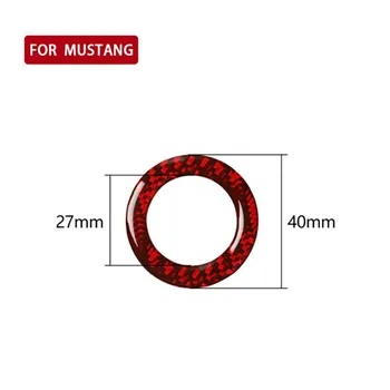 Mærkat-Knappen Ring Trim Carbon Fiber DIY For Ford Mustang 2009-2013 Skubbe Red Nye