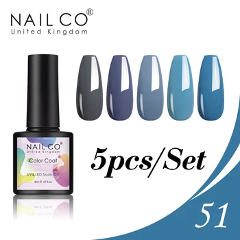 NAILCO 5PCS/SET 8ml Farver UV Gel Lak Soak Off UV Gel Negle Neglelak, Manicure Søm Kunst Lakker Gel Lak Frakke Design