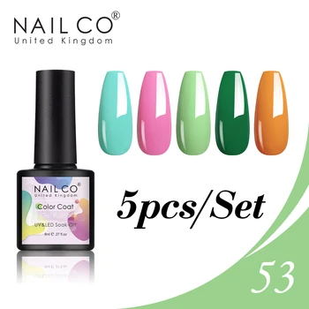 NAILCO 5PCS/SET 8ml Farver UV Gel Lak Soak Off UV Gel Negle Neglelak, Manicure Søm Kunst Lakker Gel Lak Frakke Design