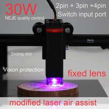 NEJE 30W Laser Modul Fast Linse Træ Router Laser Hoved 450nm TTL-Modul til Laser Engraving Machine Vision Beskyttelse