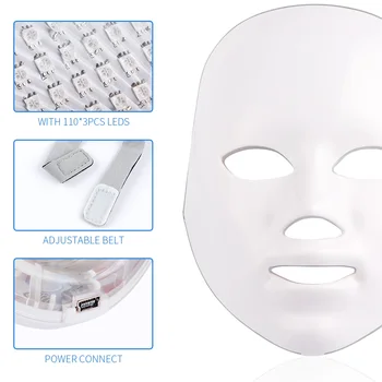 NOBOX-Minimalisme Design 7 Farver LED Facial Mask Foton Terapi Anti-Acne Rynke Fjernelse Hud Foryngelse Ansigt hudpleje Værktøjer