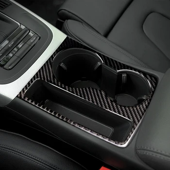 NY Bil Mærkat Passer til Audi A5 A4 B8 Carbon Fiber Trim Cup Indehaveren Dekorativ Ramme Decal Cover Sticker Bil Styling Tilbehør