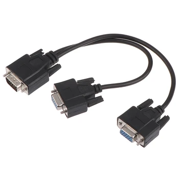 NYE 15 bens VGA-han Til 2 Vga Svga Female Adapter Splitter Video Monitor Kabel