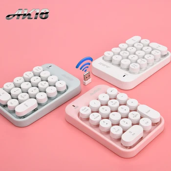 NYE 18 Taster Numerisk Bluetooth-Tastatur, Mini-Bærbare Tavs Digitale Tastatur PC Regnskabsmæssige opgaver Pink Tastatur