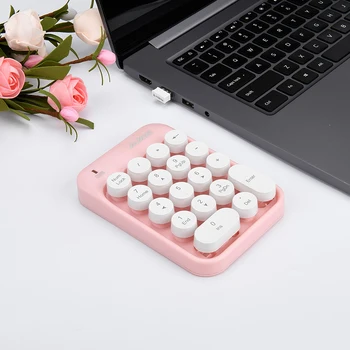 NYE 18 Taster Numerisk Bluetooth-Tastatur, Mini-Bærbare Tavs Digitale Tastatur PC Regnskabsmæssige opgaver Pink Tastatur