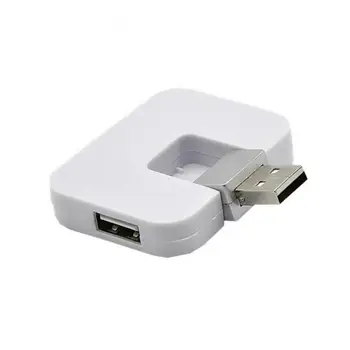 NYE USB-Drejelig 4 Porte USD2.0 datakabel Hub Splitter med U Disk for Bil, Bærbar PC for Xiaomi Mi5 Mi6, Huawei, Samsung