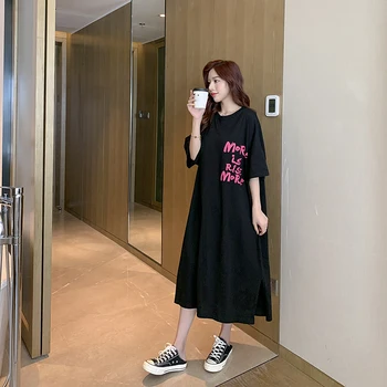 NYFS Sommer kjole 2021 koreanske Nye Løs Kvinde, er Kjole Vestidos Robe Elbise Mode-og bagside Udskrivning Lang Kjole