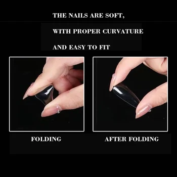 Nailpop Tryk på Negle Kisten Falske Negle Designs Traceless og Ultra-Tynde Falske Akryl Nail Stiletto Negle Display Sæt