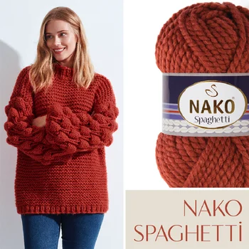 Nako Spaghetti Premium Akryl Uld DIY hånd strikkegarn Hæklet lanas tejer laine à tricoter tricot crochets tissage