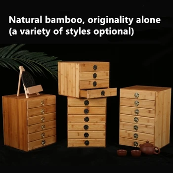 Naturlig Bambus Pu ' Te Dåse Kasse Træ Farve Te Skuffe Kung Fu Sæt Teaware Tilbehør Te Tin Beholdere Kinesisk stil gaver