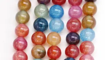 Naturlige Anti-turmalin dukkede agat Runde Afstandsstykker Løse Perler Til Smykker at Gøre DIY Armbånd Halskæde Tilbehør