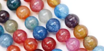 Naturlige Anti-turmalin dukkede agat Runde Afstandsstykker Løse Perler Til Smykker at Gøre DIY Armbånd Halskæde Tilbehør