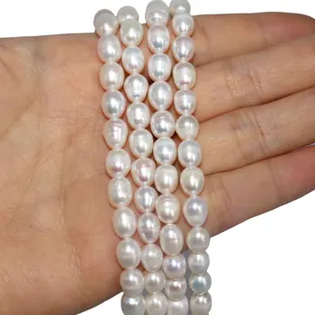 Naturlige Ferskvands Perle-Perler Pink Hvid Løse Perler 5 6 7 8 9 MM Pick Størrelse Til Smykker at Gøre DIY Armbånd Halskæde Materiale