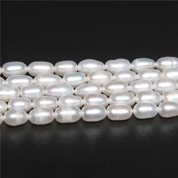 Naturlige Hvide Farve 5mm ferskvandsperle Ris Form Perler For Kvinder Smykker at Gøre DIY Armbånd, Halskæde, Øreringe 14