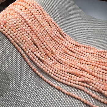 Naturlige Pink Koral Perler, Runde Løse Perler for at Gøre Womne DIY Armbånd Halskæde Jewely Perler Udsøgt Gave Størrelse 4mm