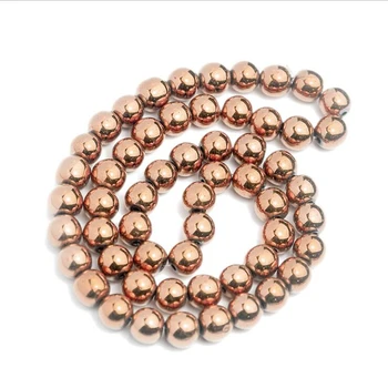 Natursten Guld Sølv Forgyldte Hæmatit Runde Løs Spacer Perler For Kvinders Smykker at Gøre DIY Armbånd 15