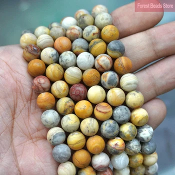 Natursten Mat Gul Crazy Lace Agater Løse Perler til Smykker at Gøre Diy-Halskæde, Armbånd, Øreringe 15
