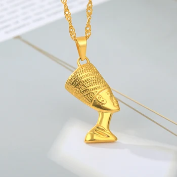 Nefertiti Vedhæng Halskæder til Kvinder Egyptiske Dronning Mænd, Smykker, Guld Farve Engros Smykker Afrikanske Halskæde