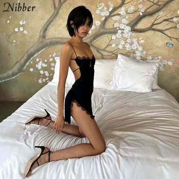 Nibber Sexet, Elegant Hule Ryg-Lace Kjoler For Kvindernes Mode Design Home Wear Club Party Tøj 2021 Sommer Kjoler