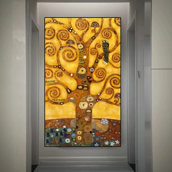 Nordisk Kunst Maleri Klimt-Livets Træ Formue Træ, Lærred Maleri Plakater og Prints Hjem Stue Dekoration