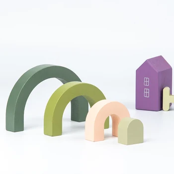 Nordisk Stil byggesten Legetøj til Børn Værelses-Vindue 3D-Ornamenter Rainbow byggesten for Stabling med Høj Legetøj