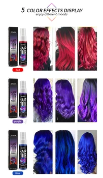 Ny 5-Farve Flydende Hair Spray Unisex Part Cosplay Bruge Midlertidig hårfarve Farve Tonet Varig Sikkerhed Hår Styling Kunst TSLM1