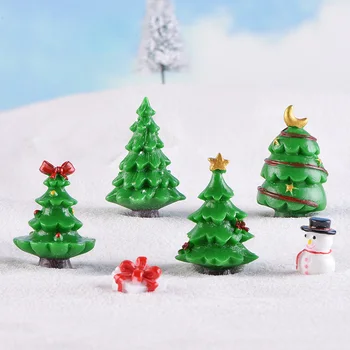 Ny Jul Grønne Træ, action Figurer, Dukkehus Miniature Figur Haven Dukkehus Udsmykning DIY Tilbehør toy gave