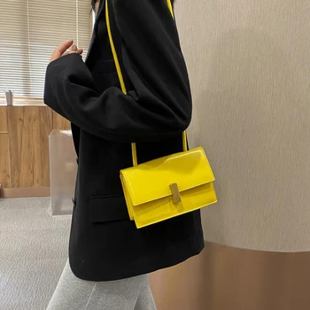 Ny Mode Flap skuldertaske PU Læder Designer Håndtasker og Punge Lille Crossbody Tasker til Kvinder Solid Damer Hånd Tasker