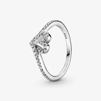 Ny Stil 925 Sterling Sølv Mousserende Bærearm Hjerte Ring For Kvinder bryllupsfest Ring Iført Smykker Jubilæum gave