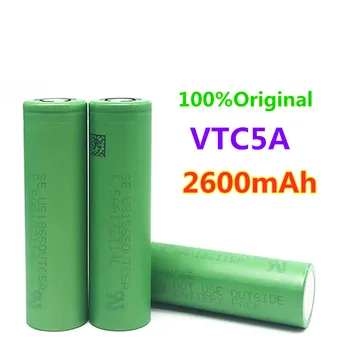 Ny, original 2600mAh 18650 25A 3,7 v genopladeligt li-ion batteri VTC5A 18650 fladskærms/knappen øverst til el-værktøj/lygter