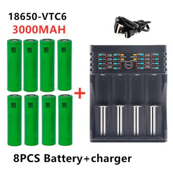Ny, original 3,7 V 3000 MAH Li-ion-18650 batteri til SONY us18650 vtc6 3000 mah 18650 batteri 3,7 V +1stk Batteri oplader