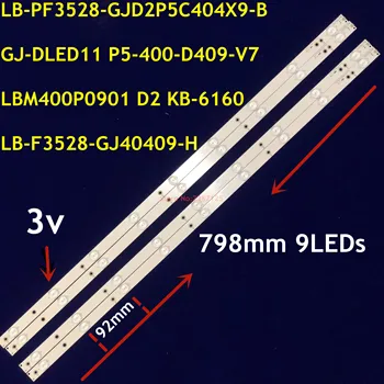 Nye 20 STK 9LED LED-baggrundsbelysning strip for 40PFK4509 40pft5300 40pff5655 40pft5300 LB-F3528-GJ40409-H B LBM400P0901 LB40013 V0_04