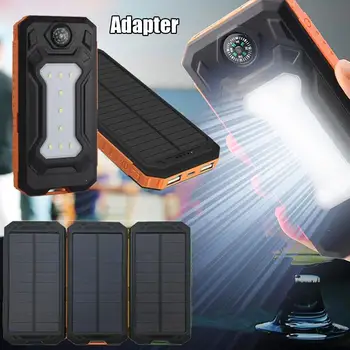 Nye 20000 MAH Udendørs Belysning Vandtæt Bærbare Mobile Sol Lampe Oplader Dobbelt USB Batteri-Power Bank Tilfælde Kit Ingen Batteri