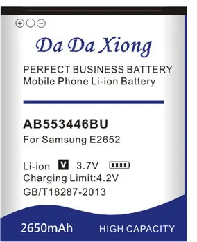 Nye 2650mAh AB553446BU Telefon Batteri til samsung E2652 C3300 E1110C E3300,S5150 B100 250 M128 M628 W539 X989 SGH-L258 batteri