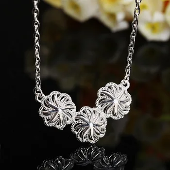 Nye 925 sterling Sølv Smykker til kvinder smukke Blomster halskæde, øreringe, mode bryllupsfest gaver brude smykker
