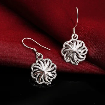 Nye 925 sterling Sølv Smykker til kvinder smukke Blomster halskæde, øreringe, mode bryllupsfest gaver brude smykker