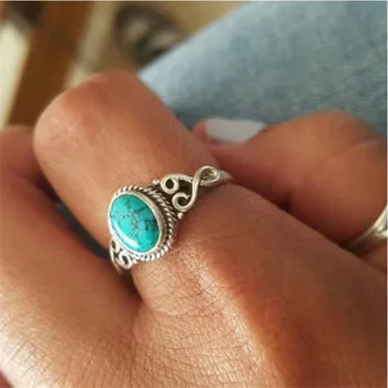 Nye Boho Blå Engagement smykker Ringe Til Kvinder, Mode, Vintage Bryllup Sterling Brud Natur Perle Ring Mænd Anillos Mujer Kvinder